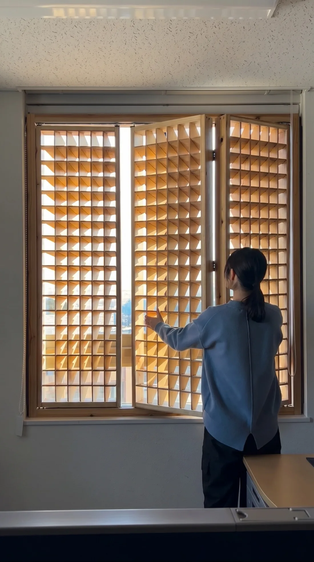 建具を開ける人と、その向こうに広がる景色